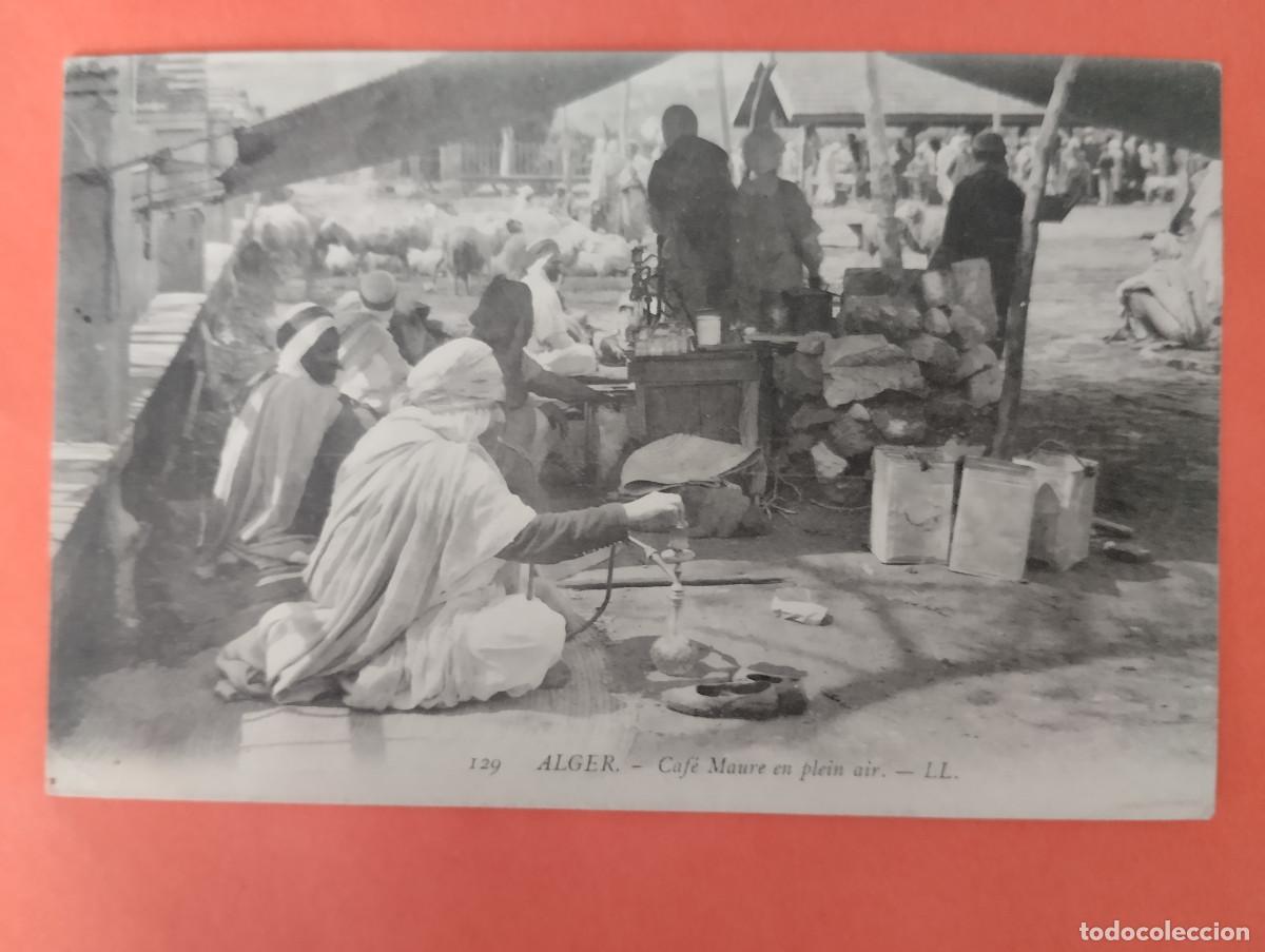 Postales: ALGER CAFE MAURE EN LEIN AIR. - Foto 1