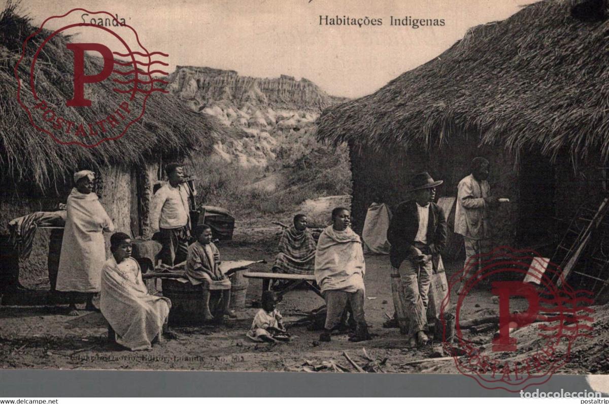 Postales: AFRICA. ANGOLA. LOANDA LUANDA HABITA&Ccedil;&Otilde;ES INDIGENAS