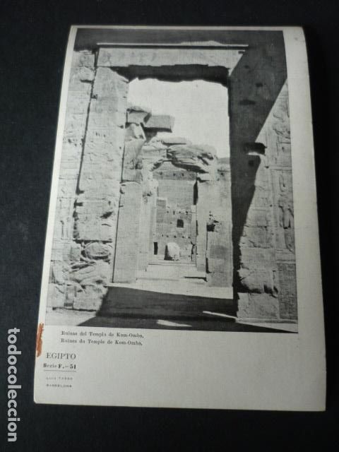 Postales: KOM OMBO EGIPTO ANTIGUA POSTAL ED. LUIS TASSO BARCELONA REVERSO SIN DIVIDIR