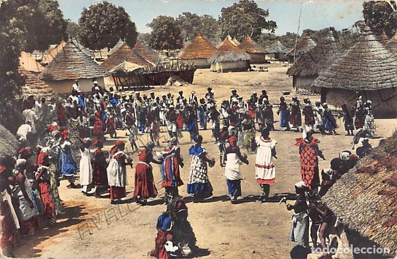 Postais: Postal de unas Danzas en una Villa africana de Senegal, a&ntilde;os 50 o 60