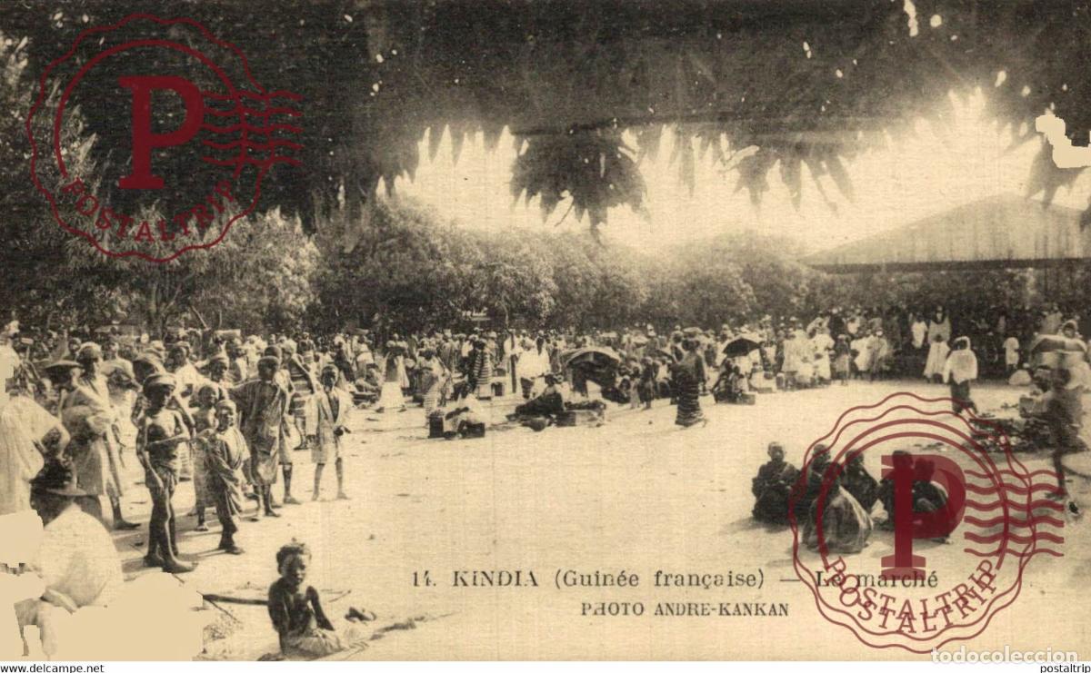 Postales: AFRICA. GUINEA FRANCESA. GUINEE FRAN&Ccedil;AISE. KINDIA. LE MARCHE.