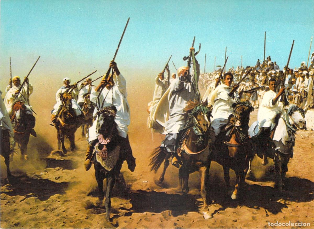 Postales: Postal Fantas&iacute;a Escenas y Tipos de Marruecos Jinetes