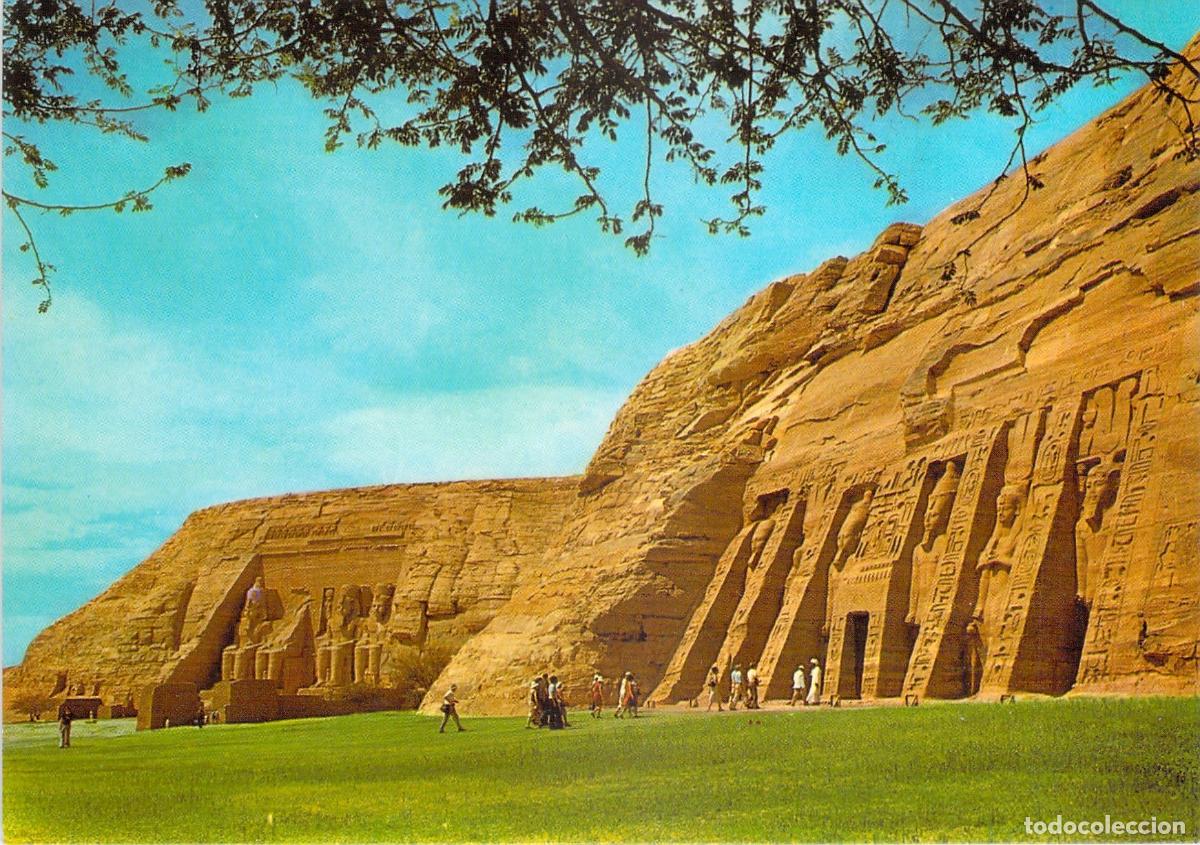 Postales: Postal de los Templos de Abu Simbel en Egipto, Vista Panor&aacute;mica