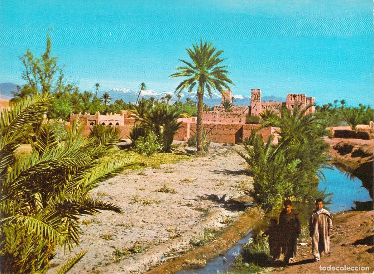 Postales: Postal de Ouarzazate, Marruecos - La Kasbah en el Palmeral