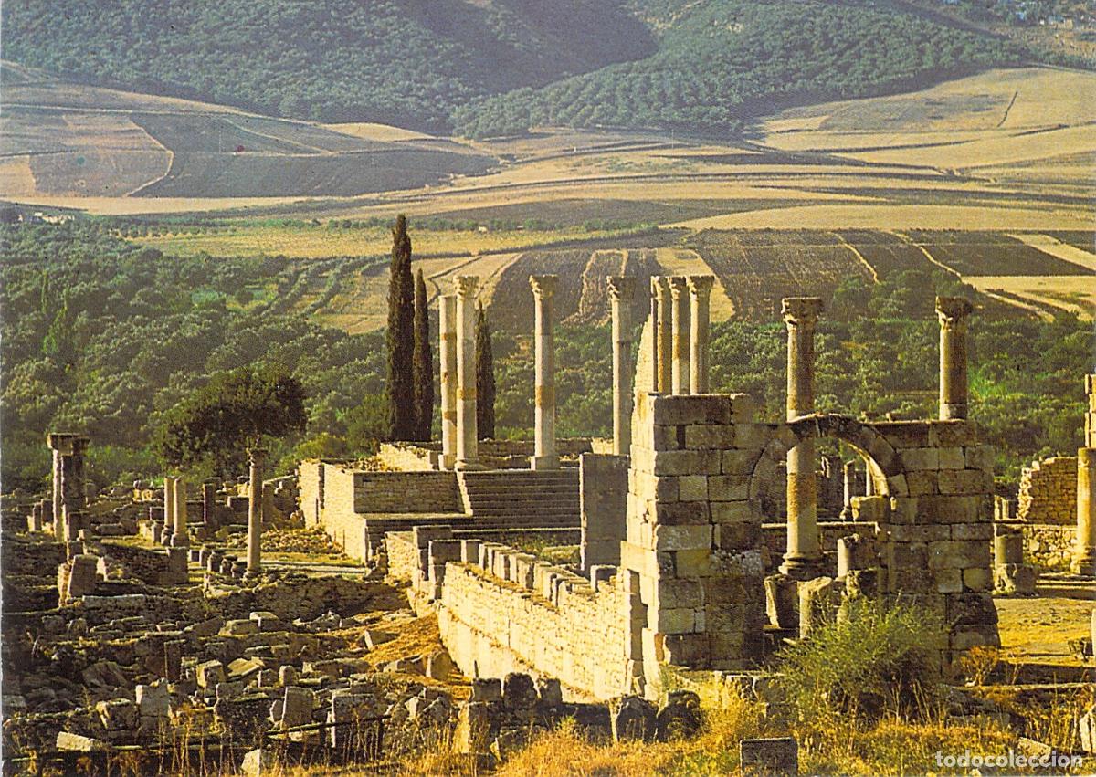 Postales: Postal de la Bas&iacute;lica y el Capitolio en Volubilis, Marruecos