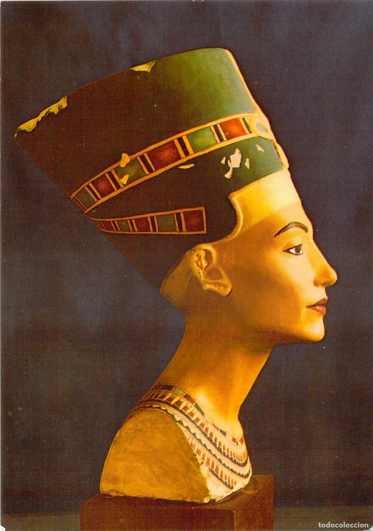 Postales: Postal de Egipto: Busto de la Reina Nefertiti en Piedra Caliza