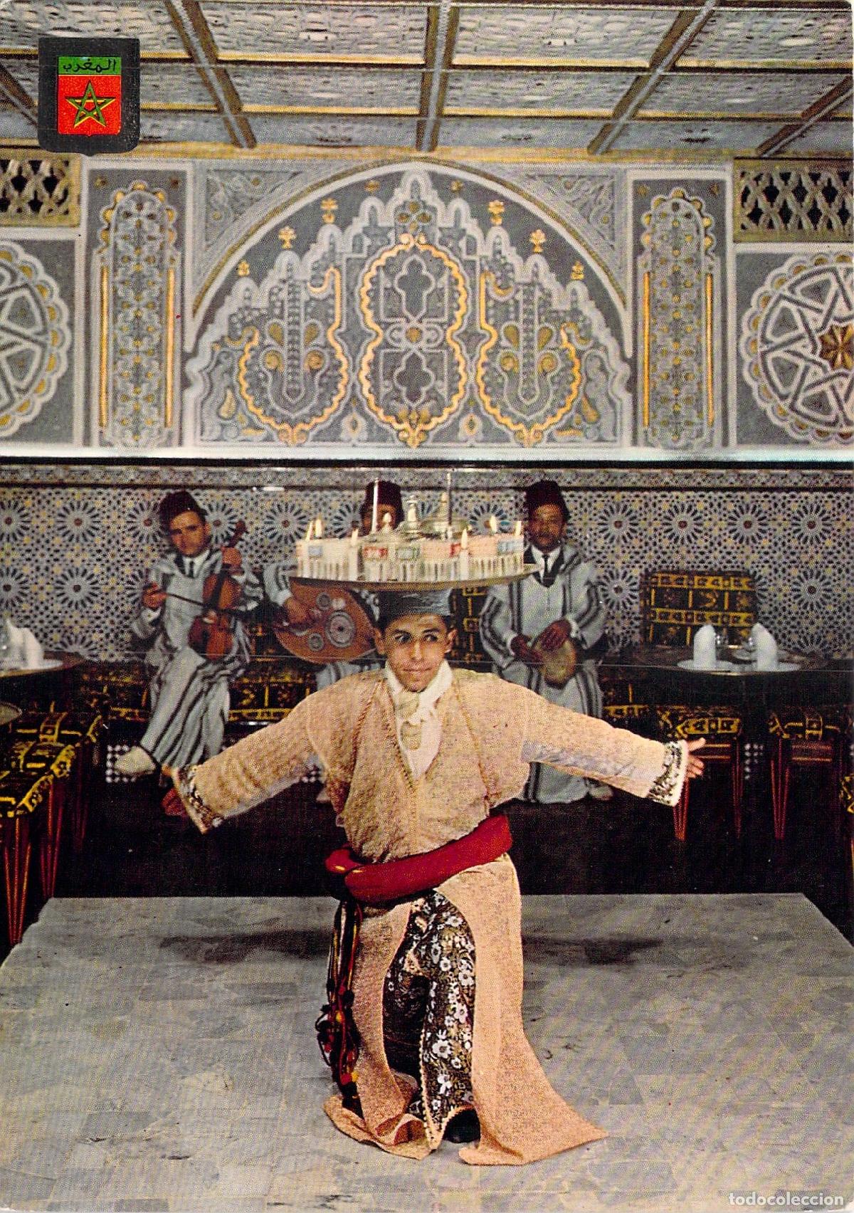 Postales: Postal Restaurante Zagora en T&aacute;nger - Danza Folcl&oacute;rica Marroqu&iacute;