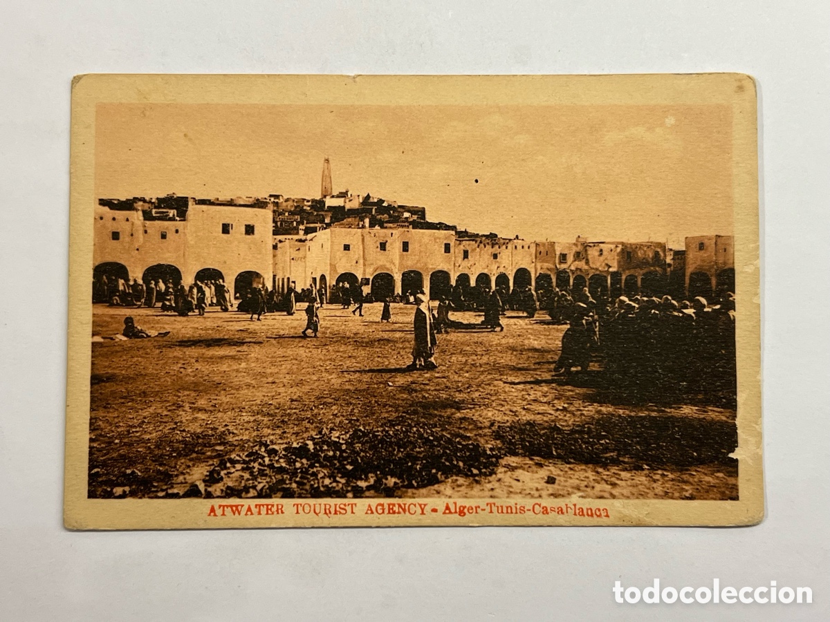Postales: Gharda&iuml;a (Argelia) Postal un d&iacute;a de mercado.. Publicada con motivo del centenario 1830