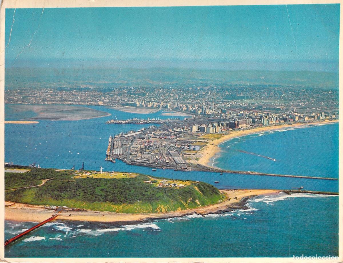 Postales: Postal de Durban Sud&aacute;frica Vista A&eacute;rea del Bluff y la Bah&iacute;a