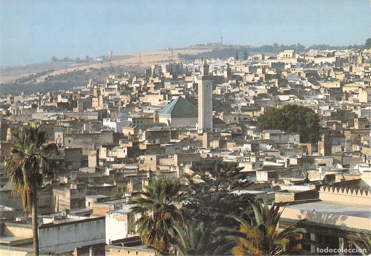 Postales: Postal de F&egrave;s, Marruecos: Panorama de la Ciudad Antigua