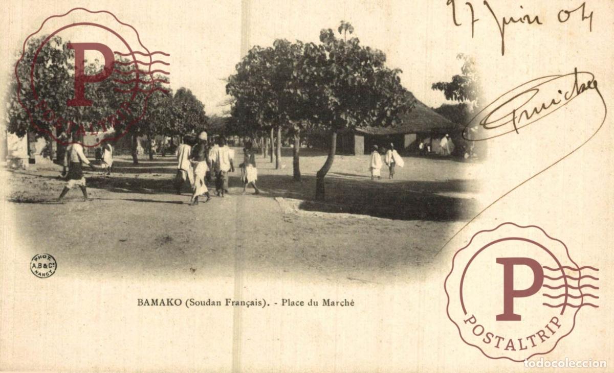 Postales: SUDAN. SOUDAN FRANCAIS BAMAKO PLACE DU MARCHE.