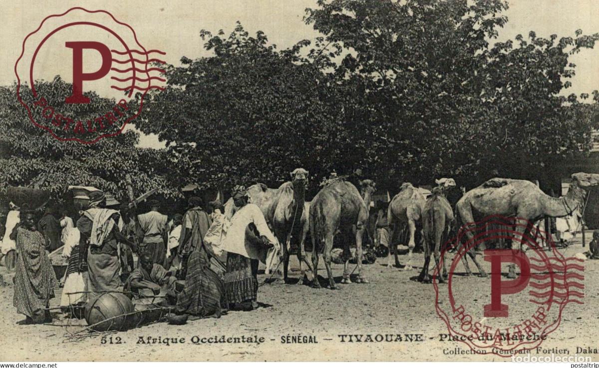 Postales: SENEGAL. TIVAOUANE - Place du March&eacute;