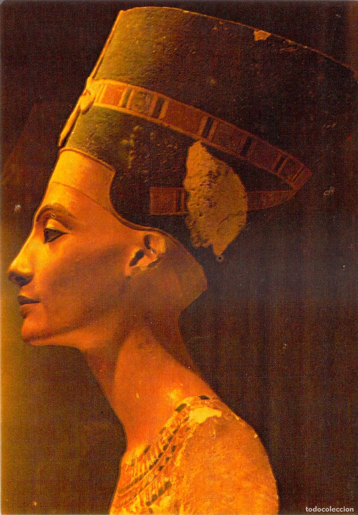 Postales: Postal del Busto de la Reina Nefertiti de Egipto