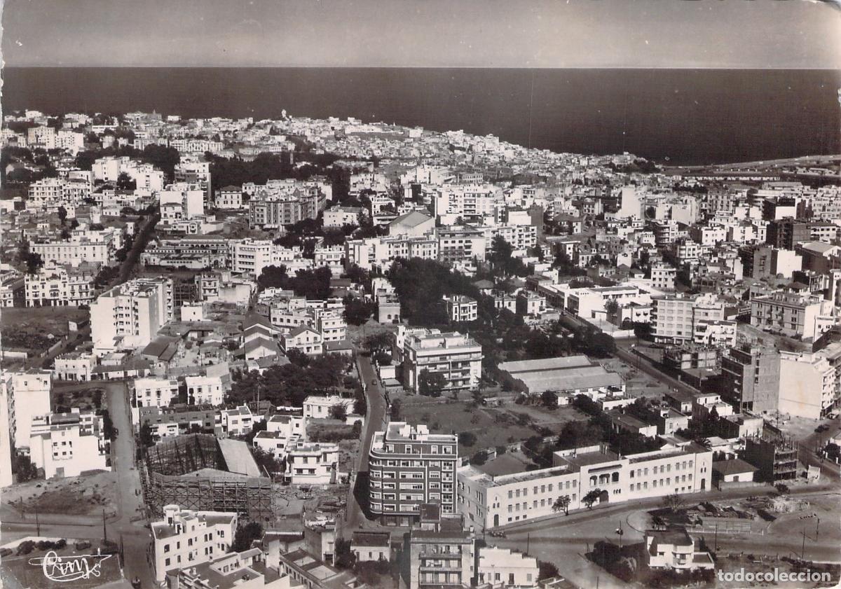 Postales: Postal de T&aacute;nger: Vista A&eacute;rea del Barrio Nuevo y Escuelas