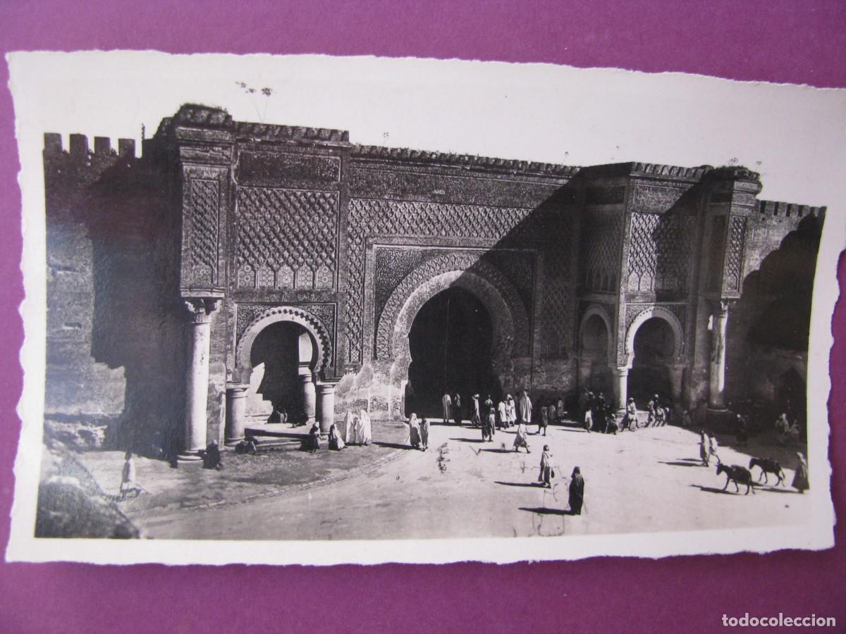 Postales: PEQUE&Ntilde;A POSTAL FOTOGRAFICA DE MARRUECOS. MEKN&Eacute;S. 11X6,5 CM. BAB MANSOUR
