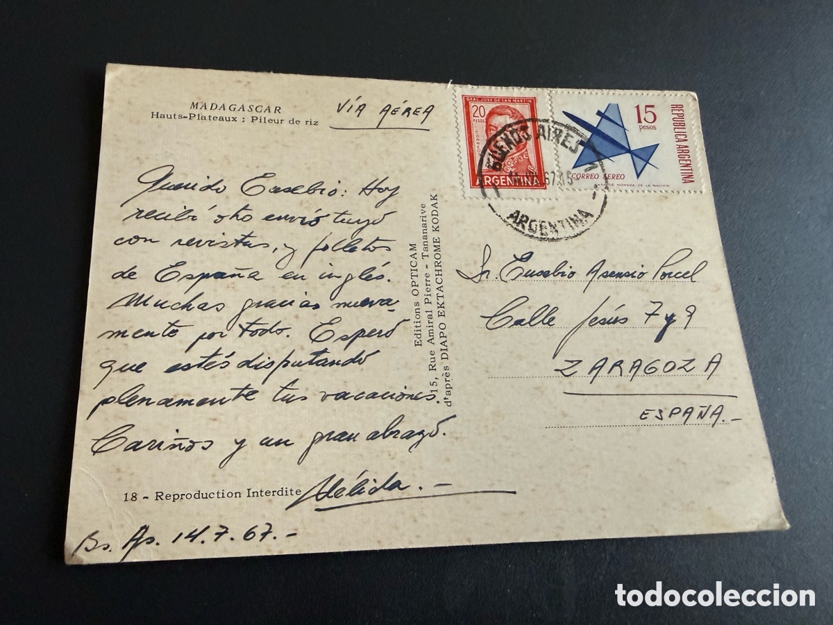 Postales: Postal. MADAGASCAR. 1967 - Foto 2