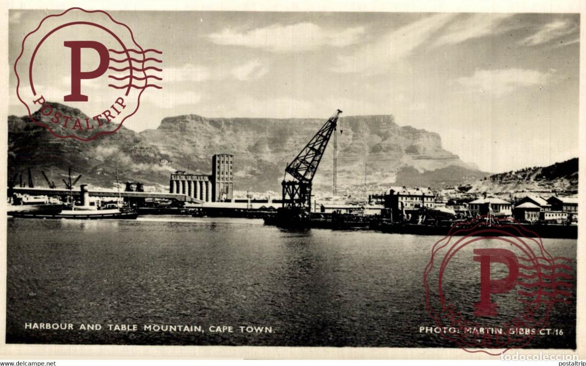 Cartoline: Cape Town harbour and Table Mountain South Africa Sud&aacute;frica