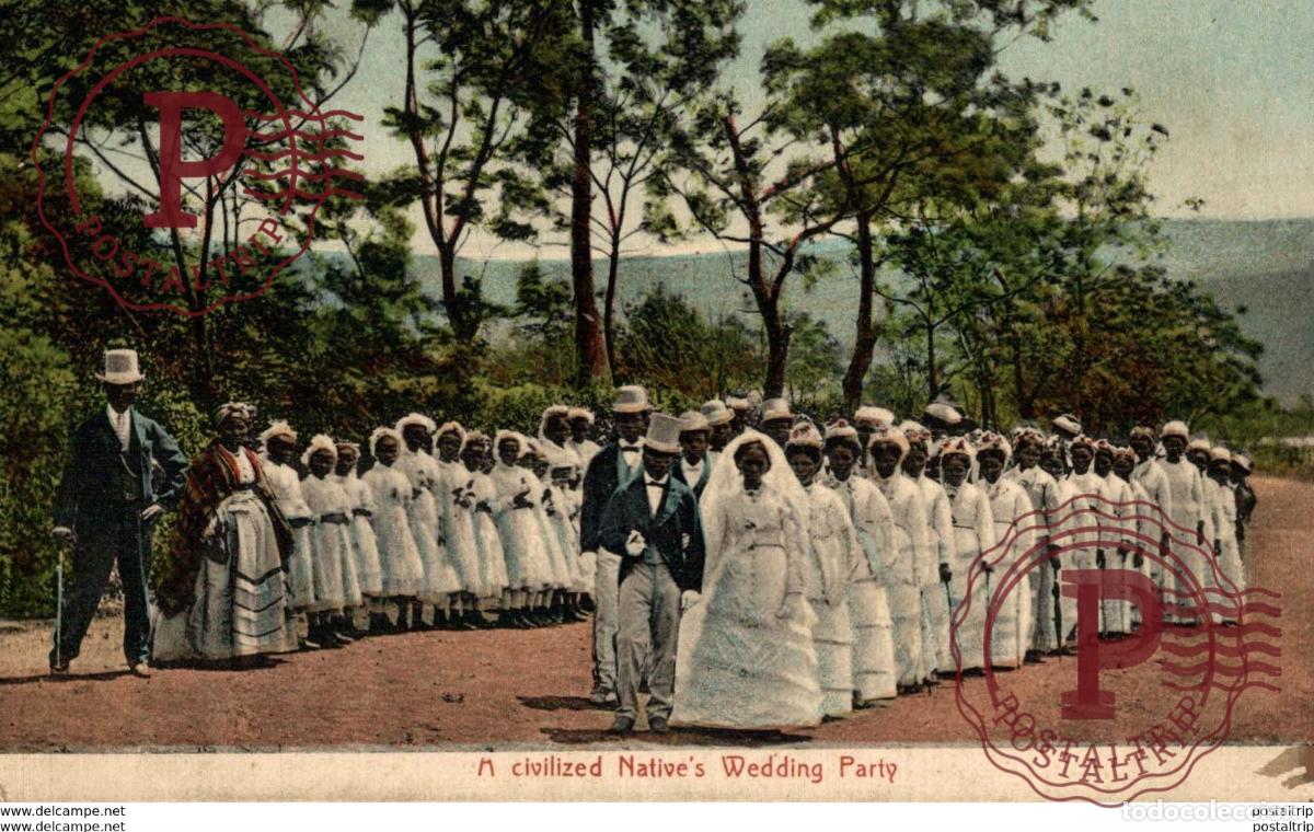 Cartoline: SUDAFRICA SOUTH AFRICA. A CIVILIZED NATIVES WEDDING PARTY