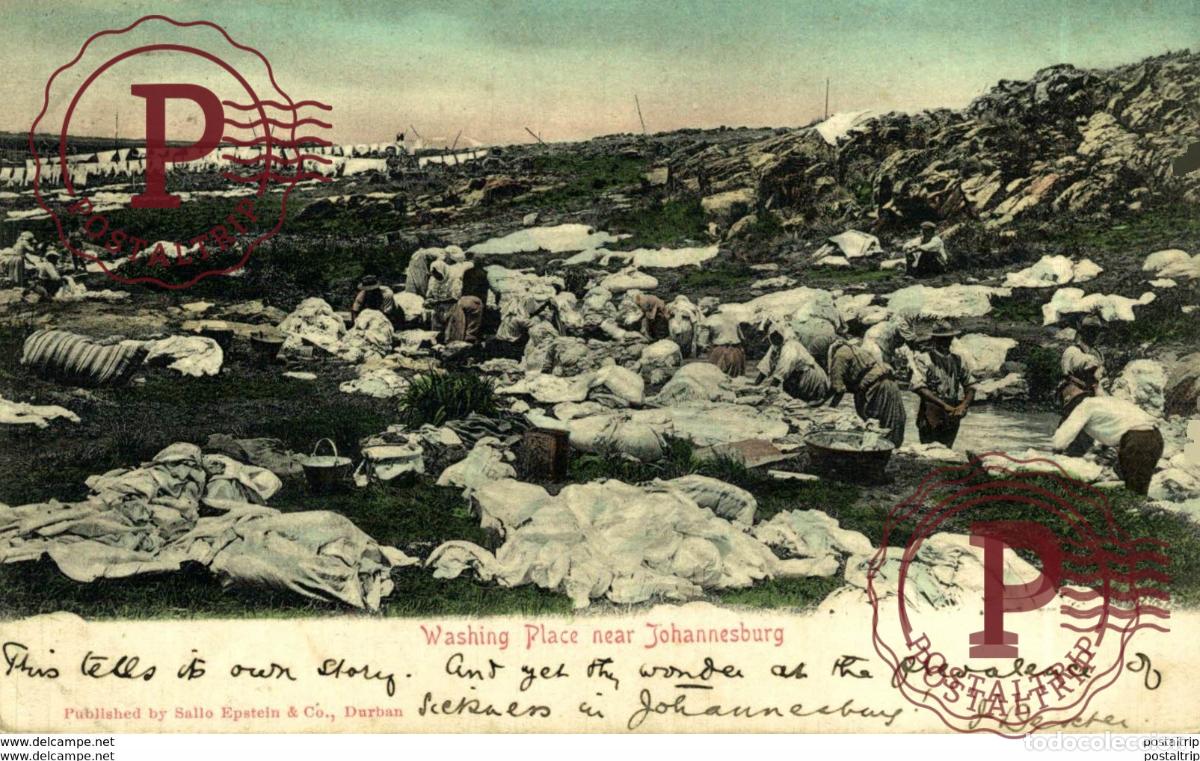 Postkarten: SUDAFRICA SOUTH AFRICA . WASHING PLACE NEAR JOHANNESBURG