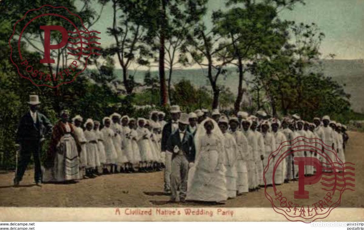 Postales: SUDAFRICA SOUTH AFRICA - A CIVILIZED NATIVES WEDDING PARTY