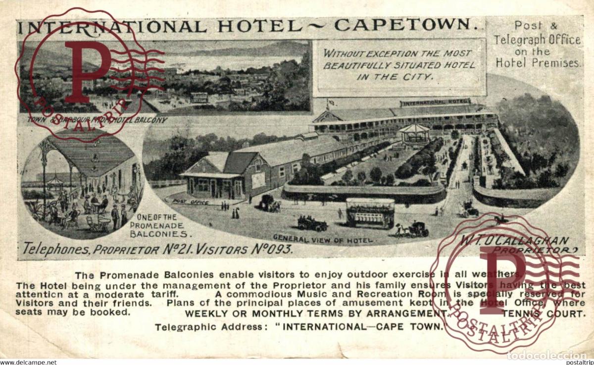 Postales: AFRICA. SUDAFRICA. SOUTHAFRICA. INTERNATIONAL HOTEL. CAPETOWN.