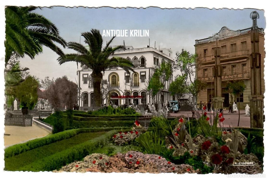 Postales: LARACHE / PLACE D'ESPAGNE / EDITION LA CIGOGNE N&ordm; 9932900 / FRANQUEADA