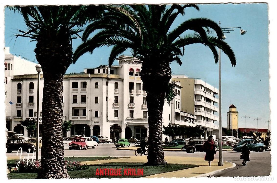 Postales: MARRUECOS / RABAT N&ordm; 49 PLACE DE LA GARE / EDITION JEFF / FRANQUEADA