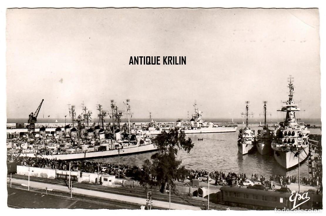 Postales: ARGELIA / ALGER N&ordm; 83 L'ESCADRE AU PORT / EDITION E.P.A. / SIN FRANQUEAR PERO ESCRITA