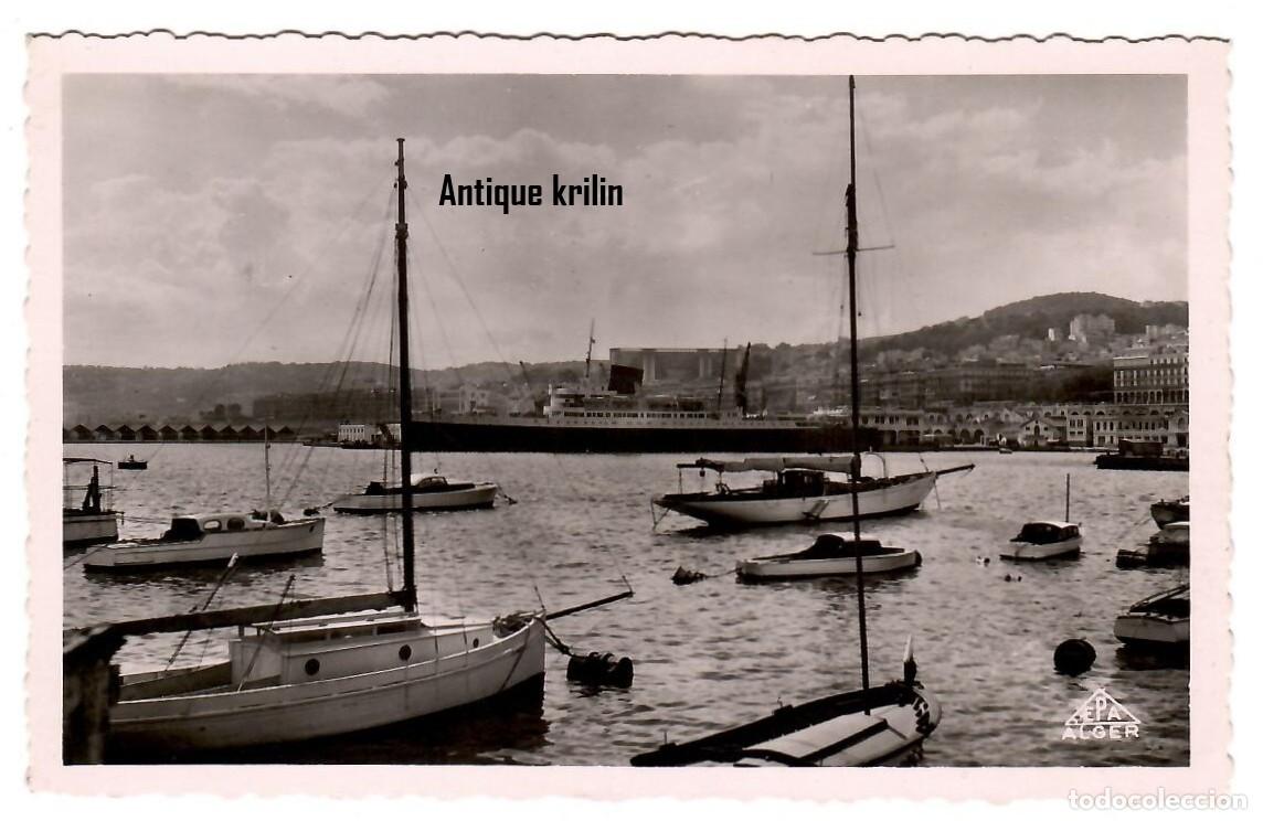 Postales: ALGER N&ordm; 52 PAQUEBOT &rdquo;VILLE D'ALGER &rdquo; DANS LE PORT / EDITION E.P.A. / SIN FRANQUEAR PERO ESCRITA