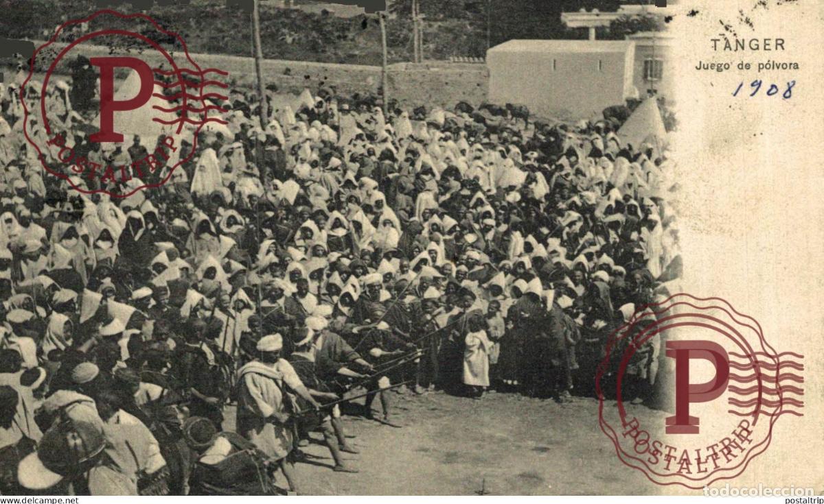 Postales: MARRUECOS. TANGER, JUEGO DE POLVORA.