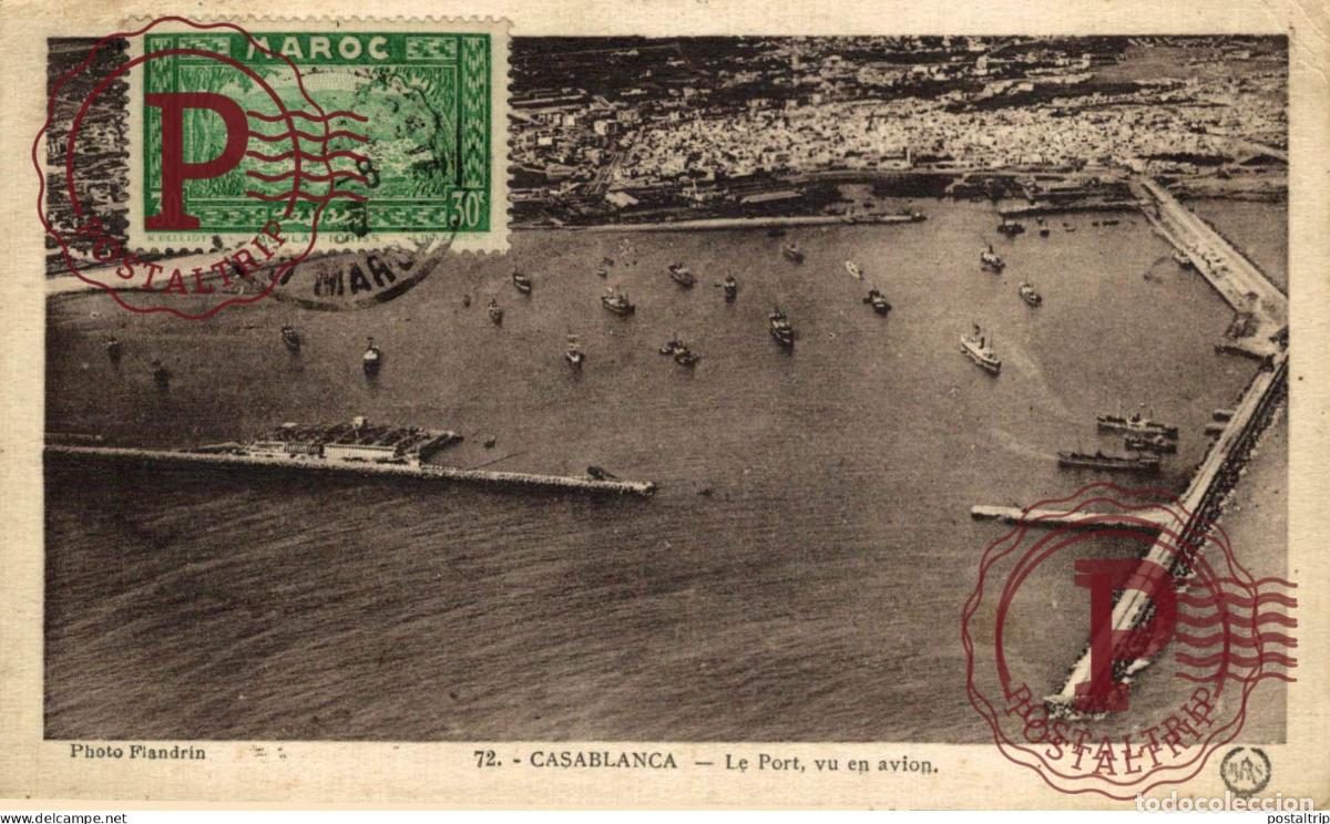 Postales: MARRUECOS. CASABLANCA. LE PORT, VU EN AVION.