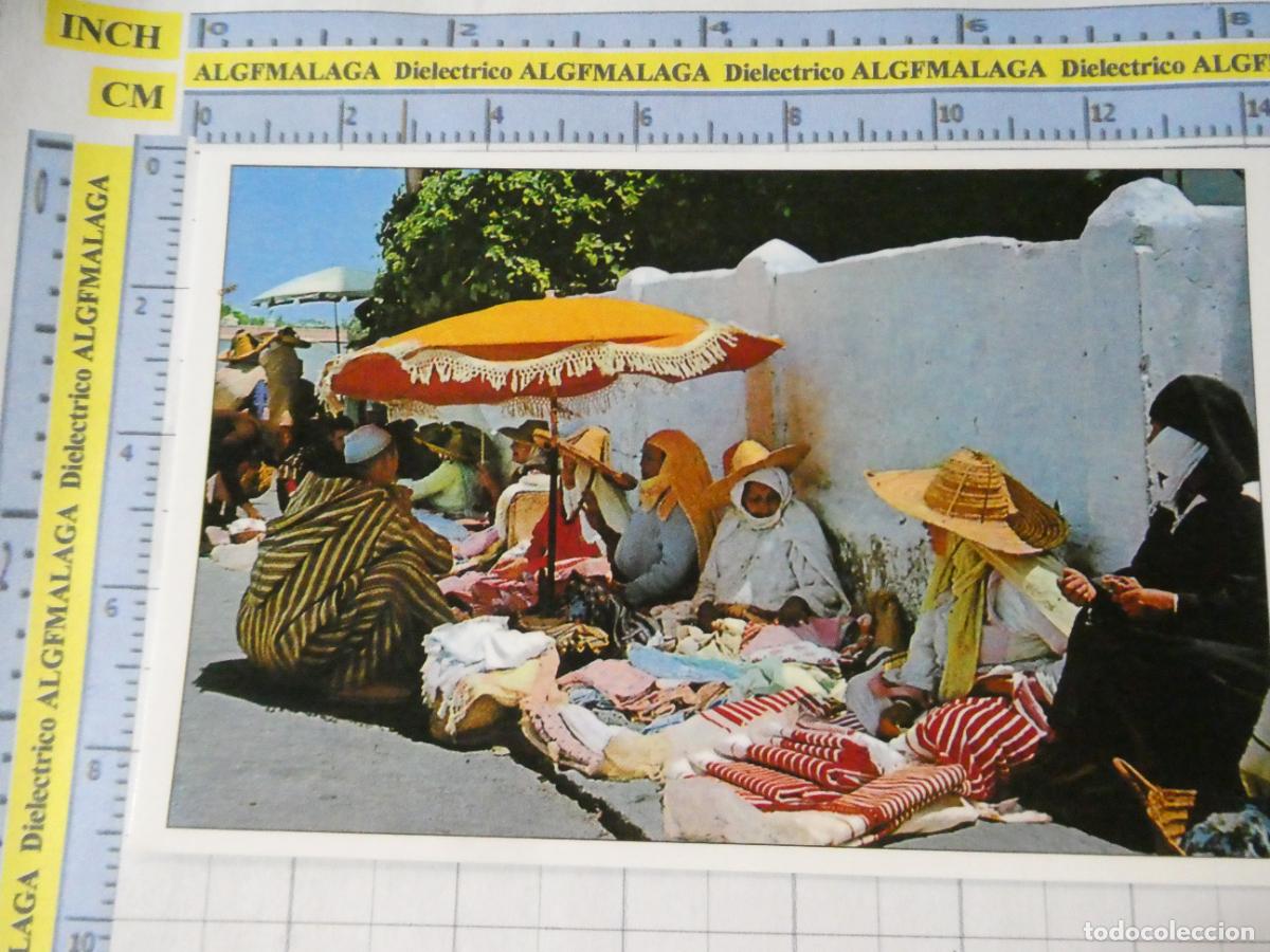 Postales: POSTAL DE MARRUECOS. TANGER. MERCADO ZOCO TELAS. 743