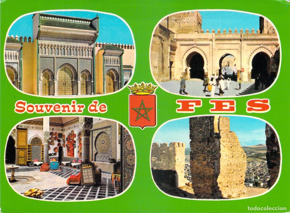 Postales: Postal Souvenir de Fez Marruecos con Vistas de la Medina y Monumentos