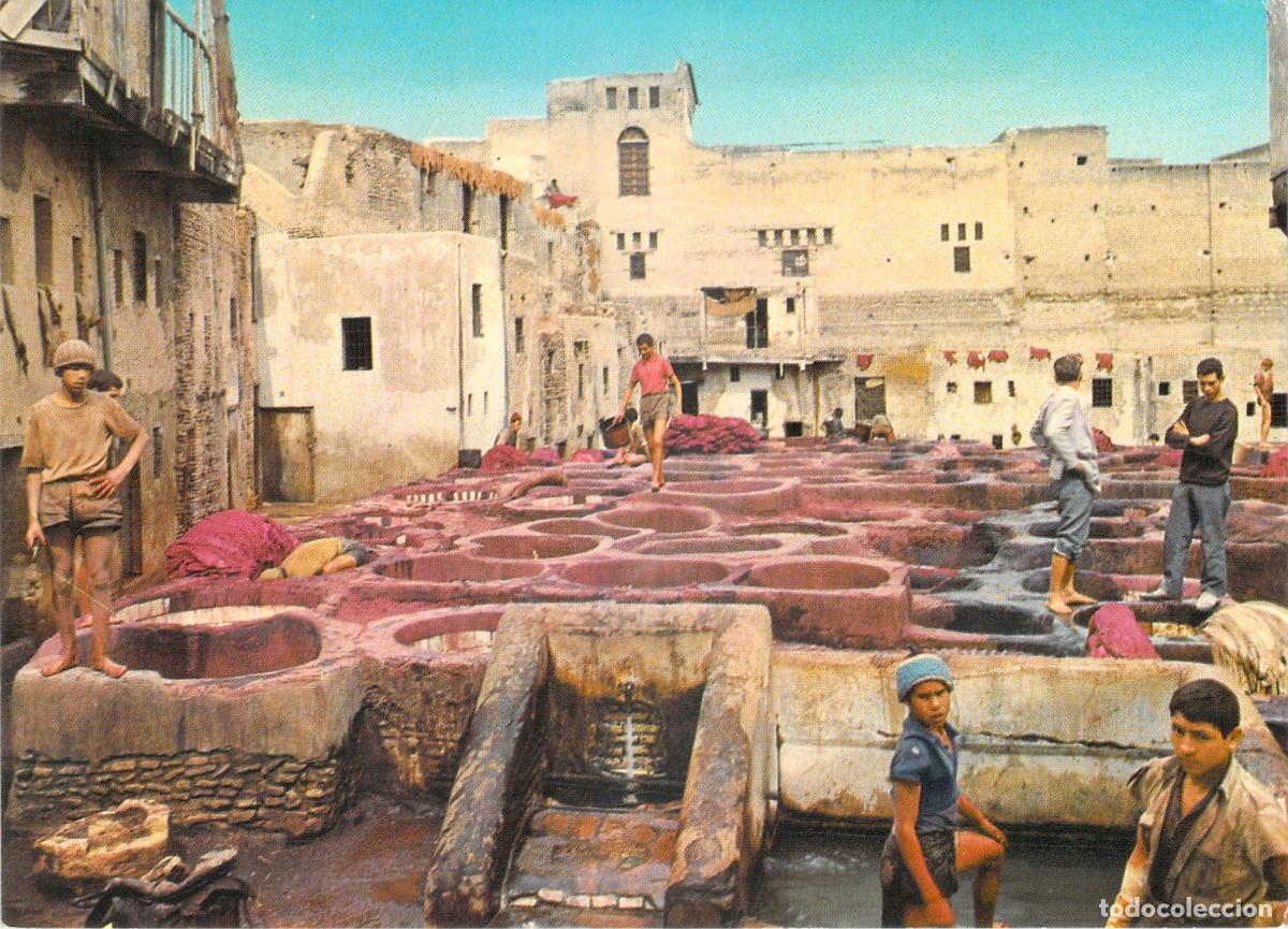 Postales: Postal de las Tener&iacute;as Tradicionales de Fez, Marruecos