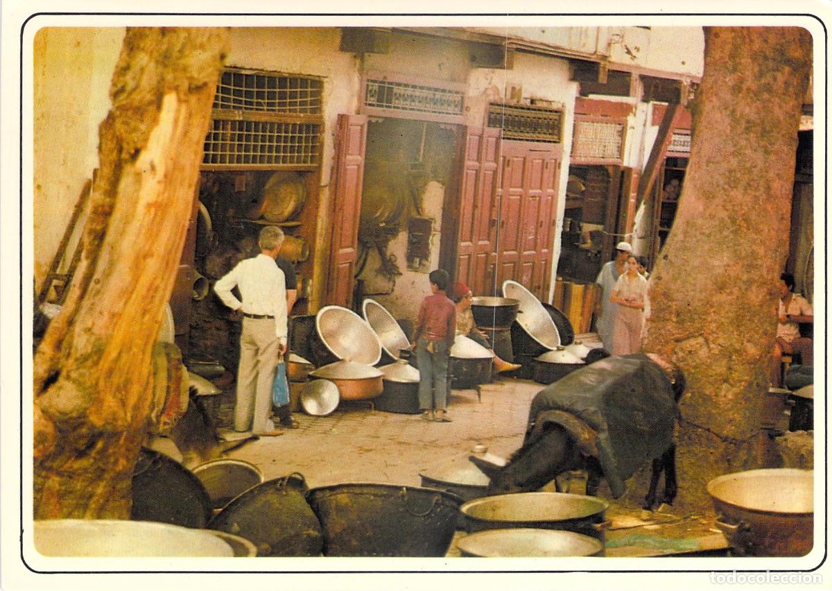 Postkarten: Postal de la Plaza Seffarine en Fez, Marruecos