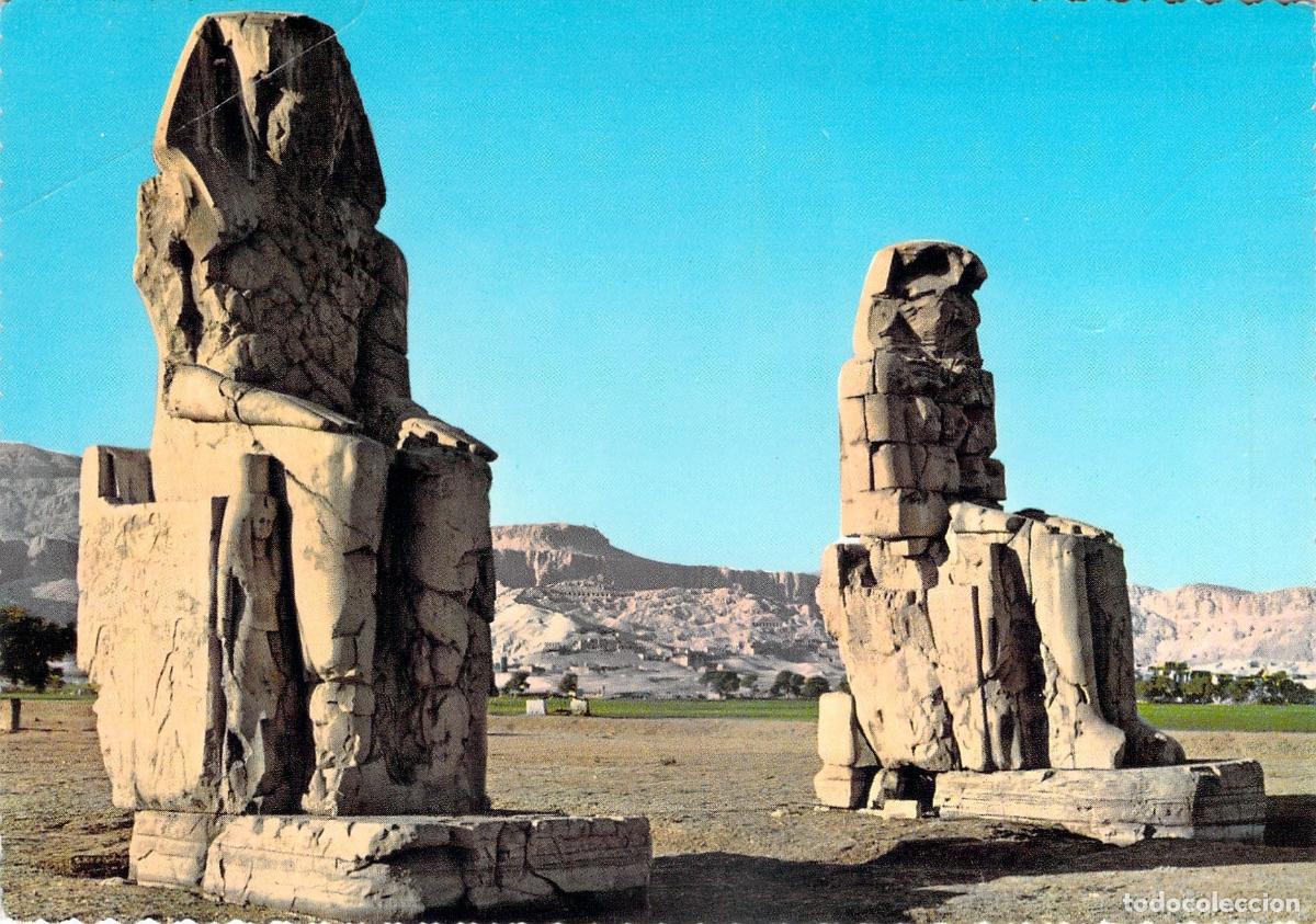 Postales: Postal Colosos de Memn&oacute;n Tebas Egipto Amenofis III