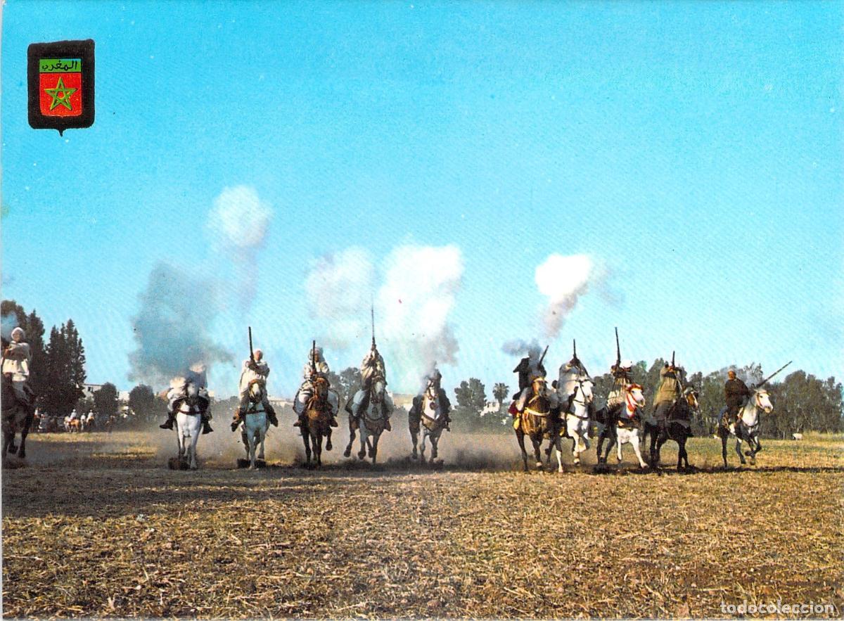Postales: Postal Marruecos T&iacute;pico Carrera de la P&oacute;lvora Espect&aacute;culo de Caballos