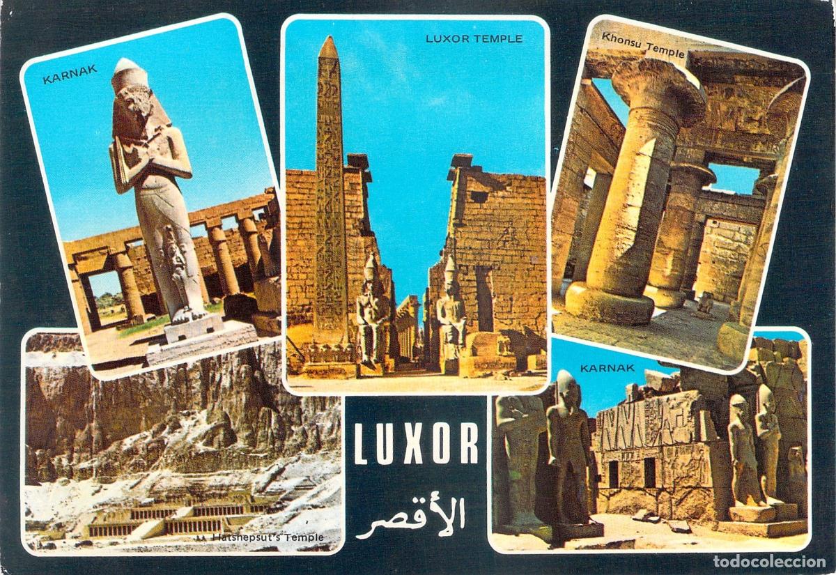 Postales: Postal Multivista de Luxor con Templos de Karnak y Hatshepsut