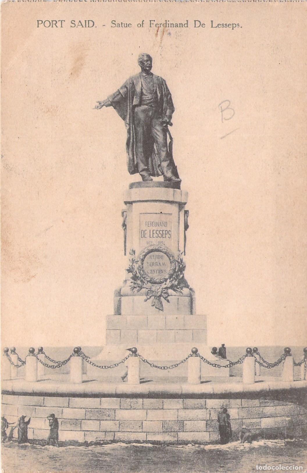 Postales: Postal Estatua de Ferdinand de Lesseps en Port Said Egipto