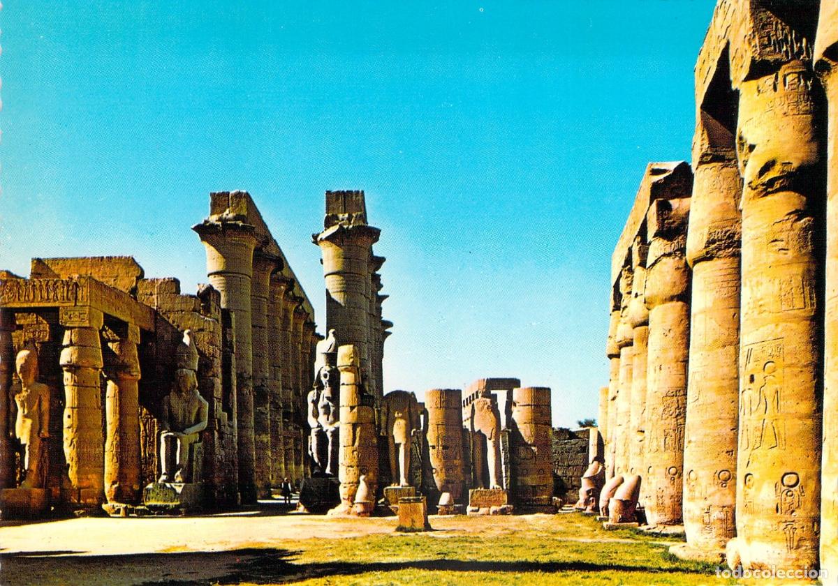 Postales: Postal del Templo de Luxor, Patio de Rams&eacute;s II, Egipto