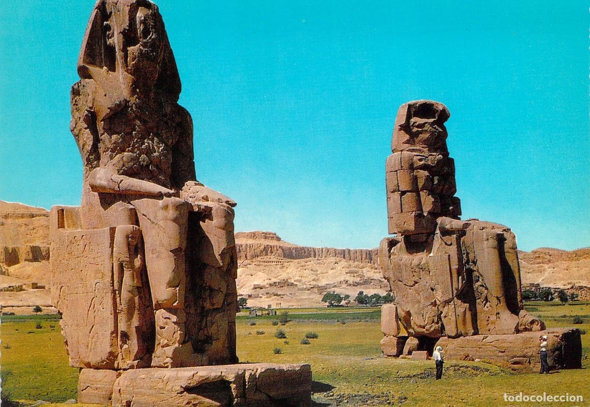 Postales: Postal Colosos de Memn&oacute;n Luxor Egipto Arqueolog&iacute;a
