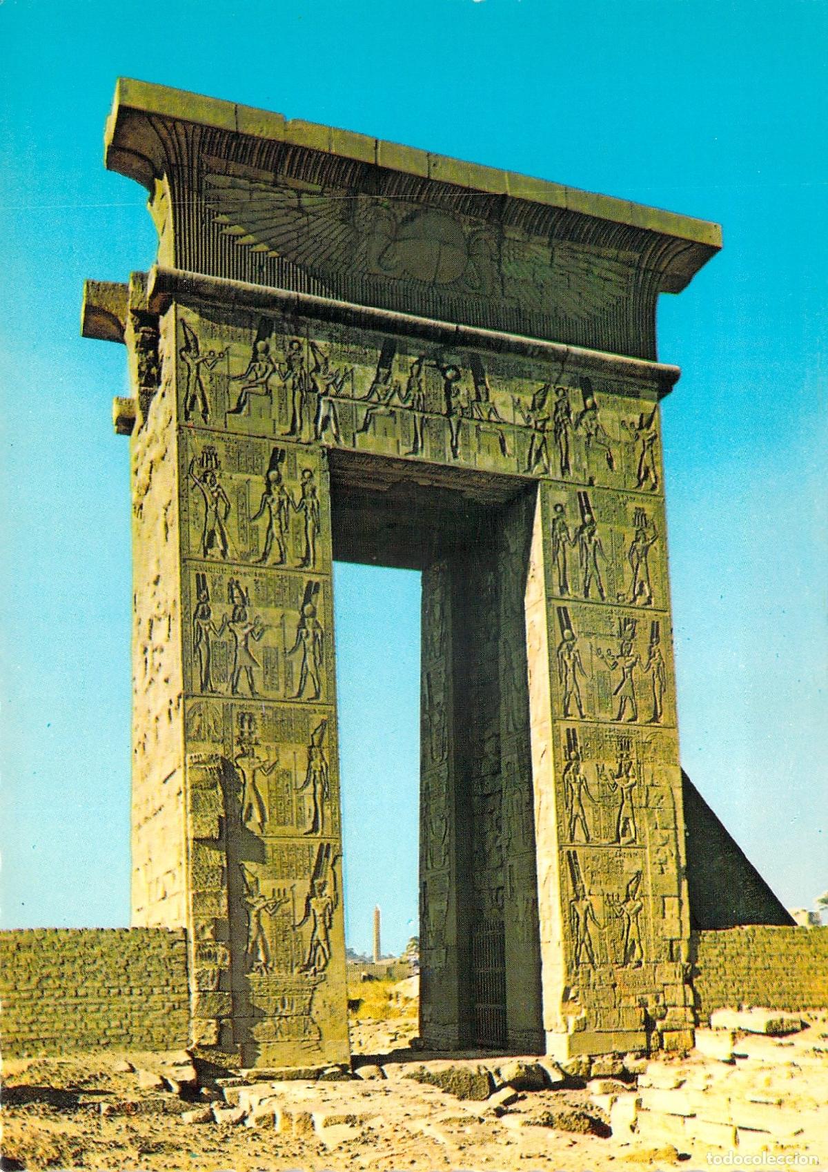 Postales: Postal de la Entrada Norte del Templo de Karnak en Egipto