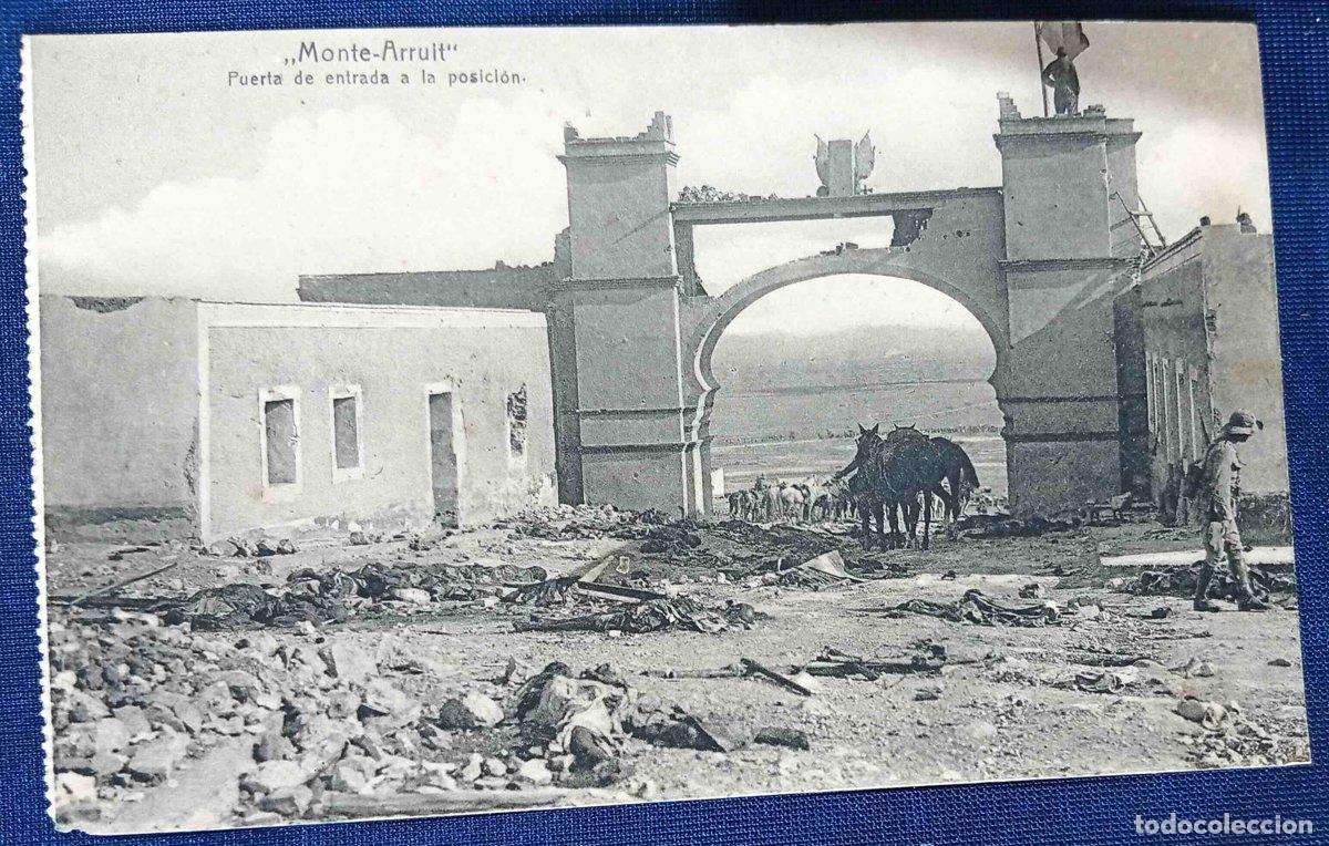 Postales: MONTE ARRUIT. PUERTA DE ENTRADA A LA POSICI&Oacute;N. GUERRA DEL RIF, 1921.