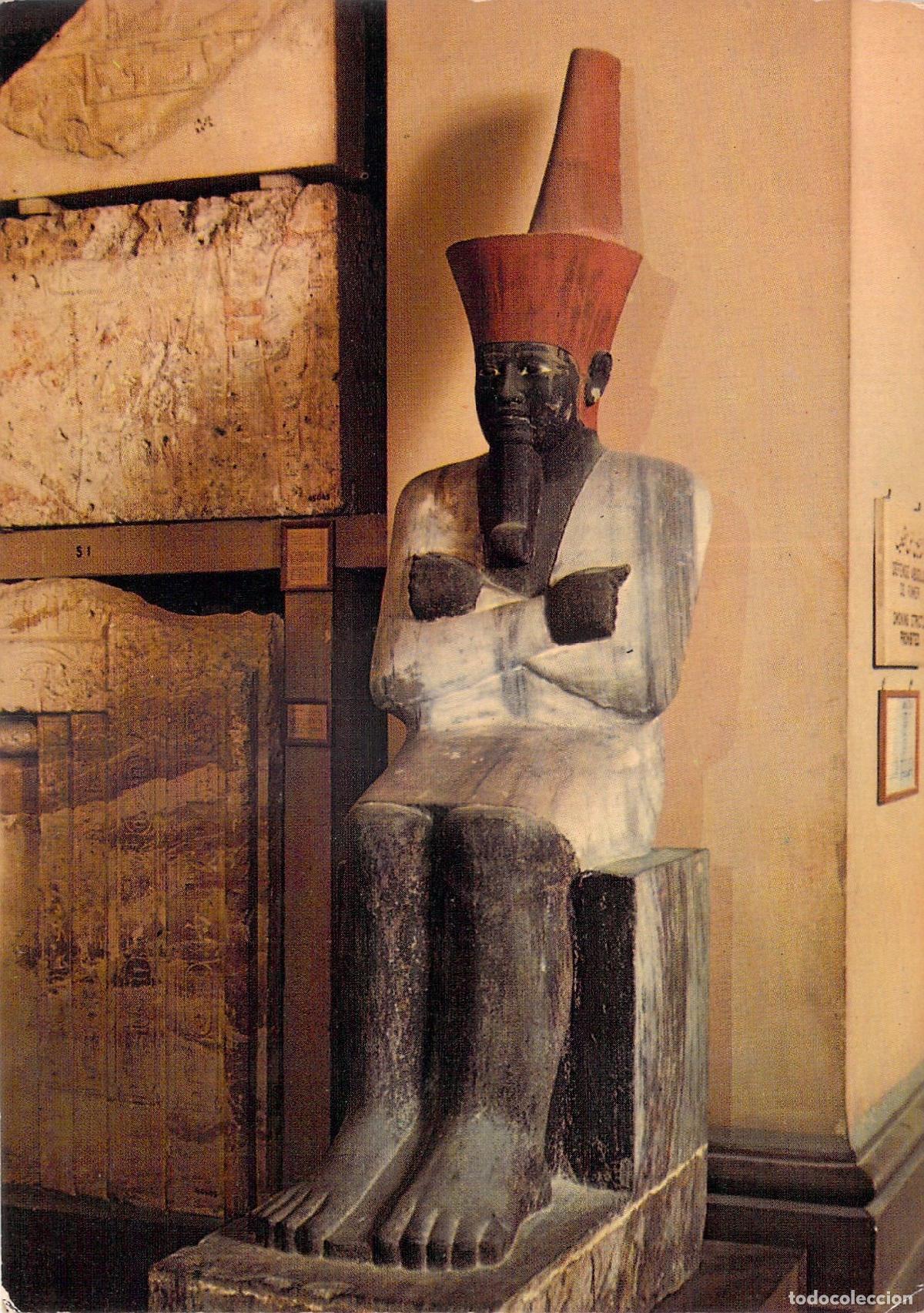 Postales: Postal de la Estatua del Rey Mentuhotep en Museo de El Cairo