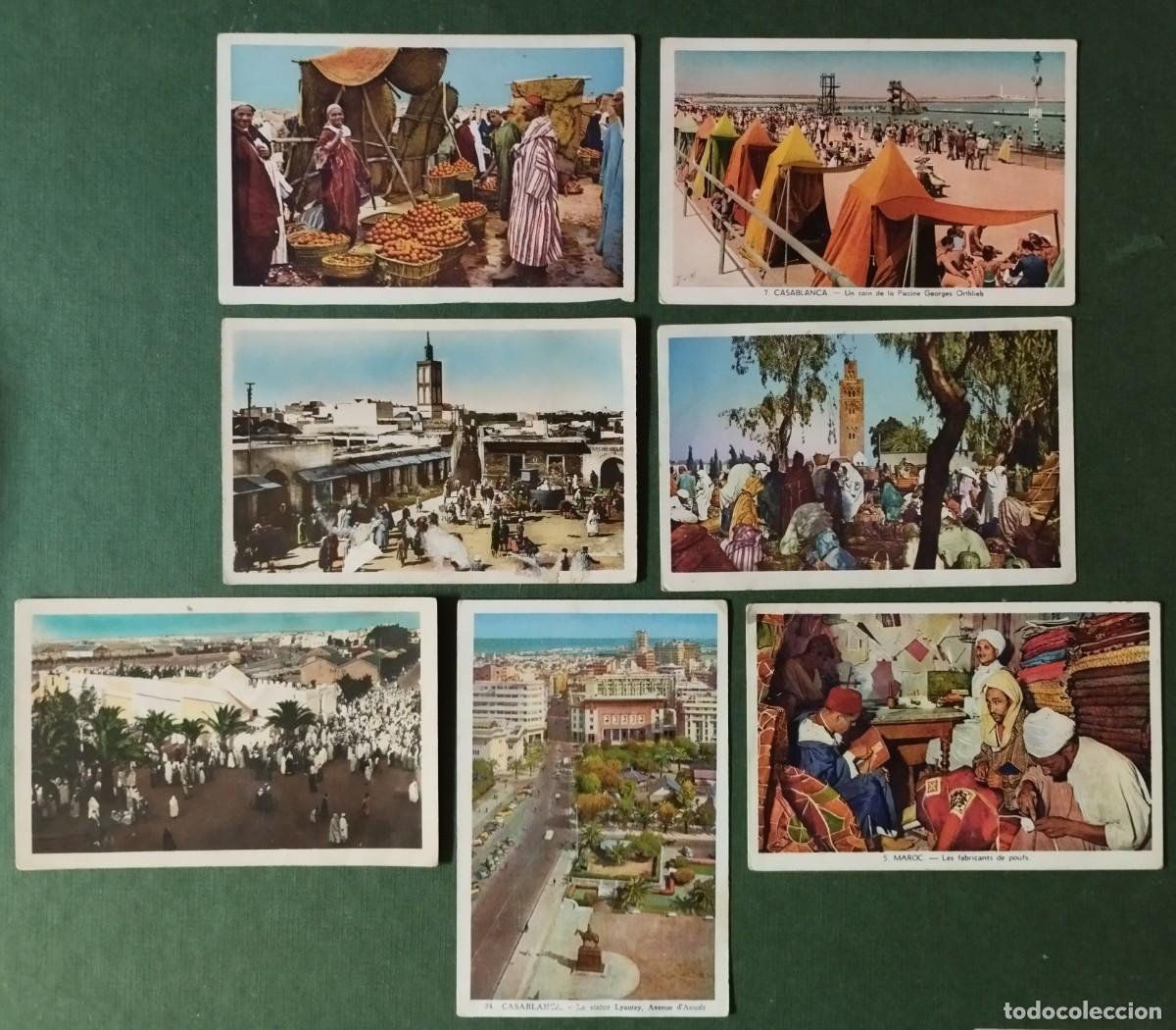 Postales: SIETE POSTALES DE CASABLANCA (MARRUECOS) CIRCULADA A&Ntilde;OS 50