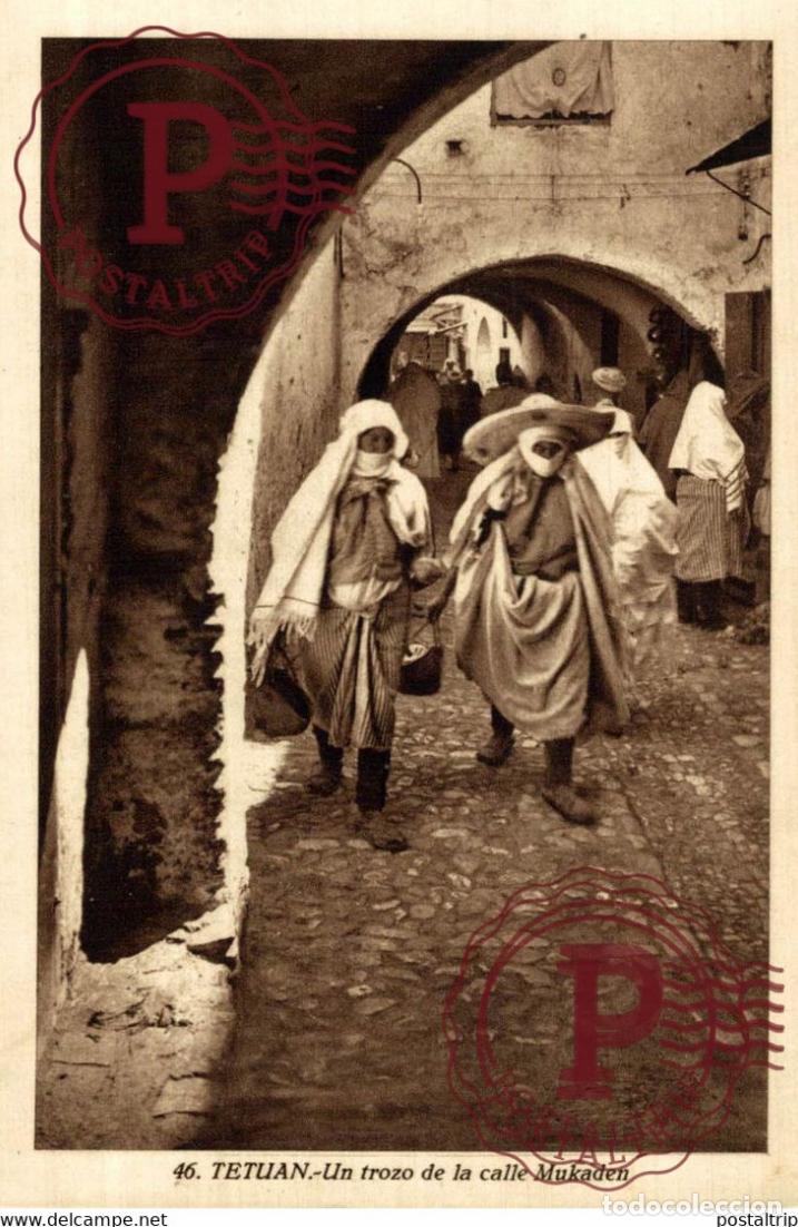 Cartes Postales: TTUAN UN TROZO DE LA CALLE MUKADEN MARUECOS MAROC