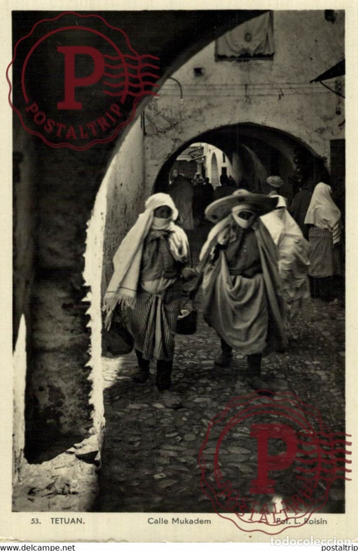 Cartes Postales: FOTOPOSTAL TETUAN CALLE MUKADEM L ROISIN MARUECOS MAROC