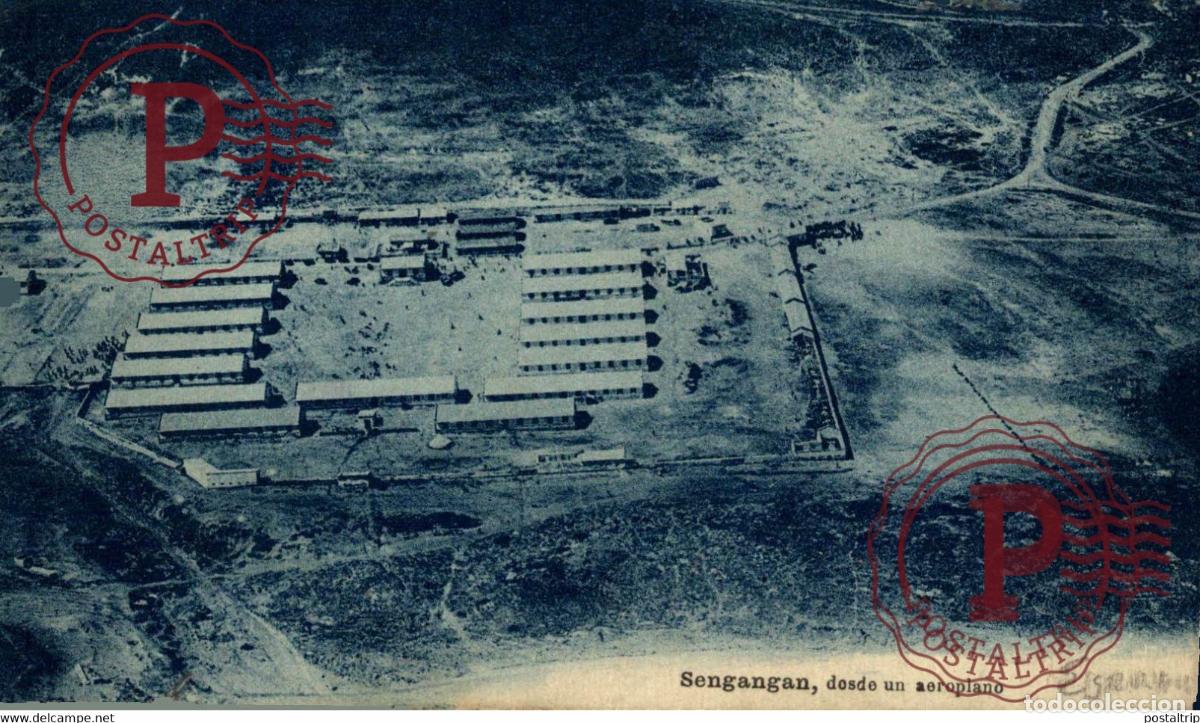 Postales: RARE CAMPAMENTO SENGANGAN, GUERRA DEL RIF, MARRUECOS, DESDE UN AEROPLANO MAROCCO MARRUECOS MAROC