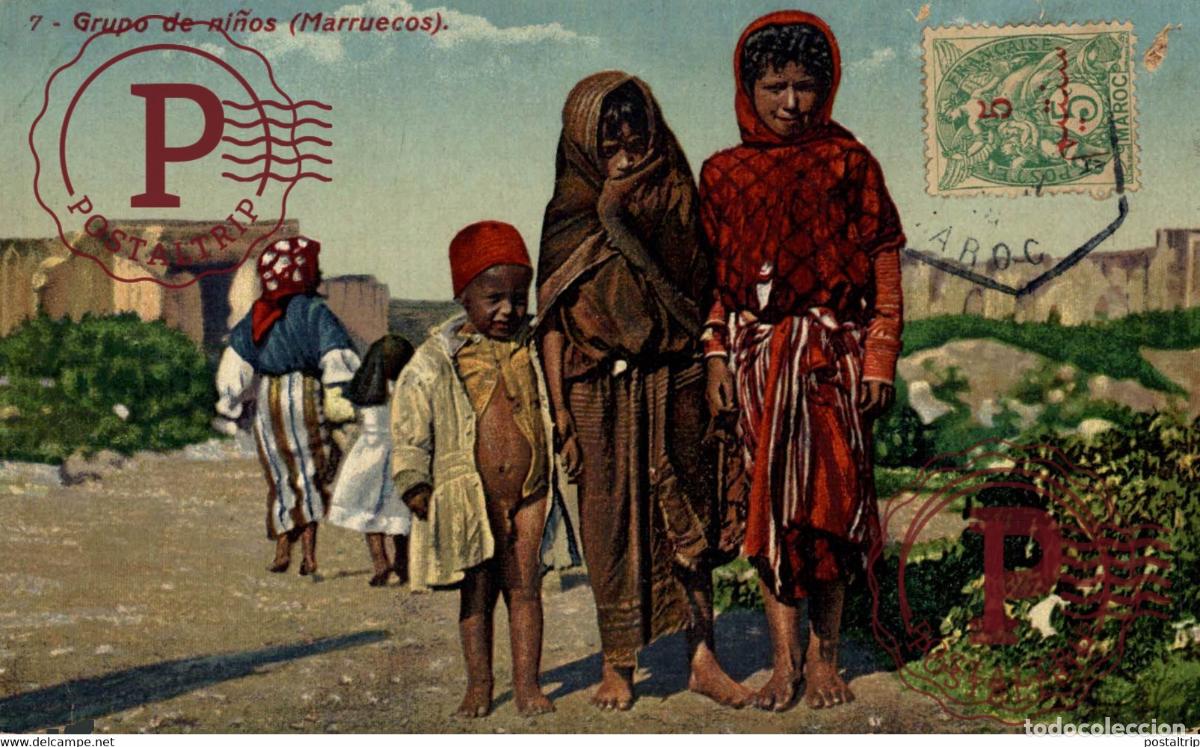 Postales: GRUPO DE NI&Ntilde;OS MARRUECOS MAROCCO MARRUECOS MAROC