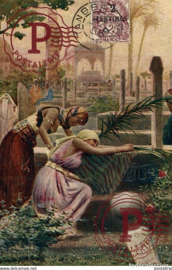 Cartes Postales: ON AN ARABIAN CEMETERY TANGER 1909 MAROC MARRUECOS